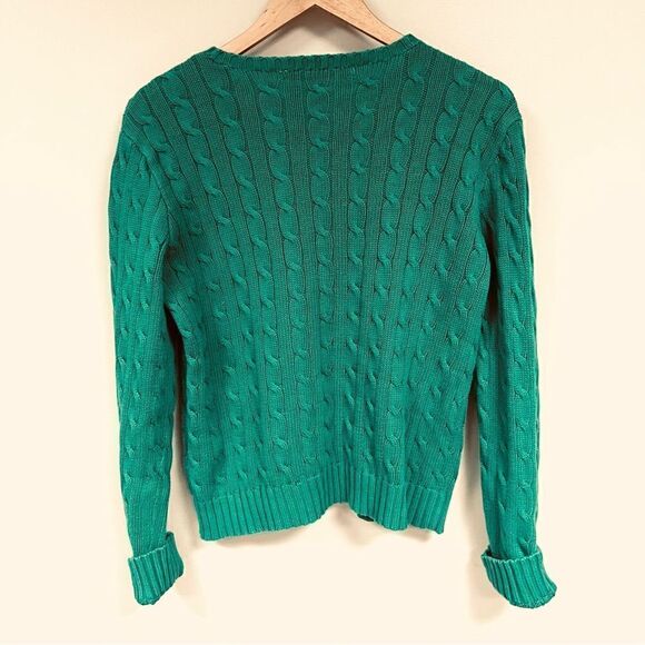 Ralph Lauren green cable knit sweater. Size M/L - Picture 3 of 5